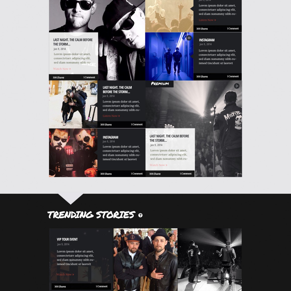 Homepage design